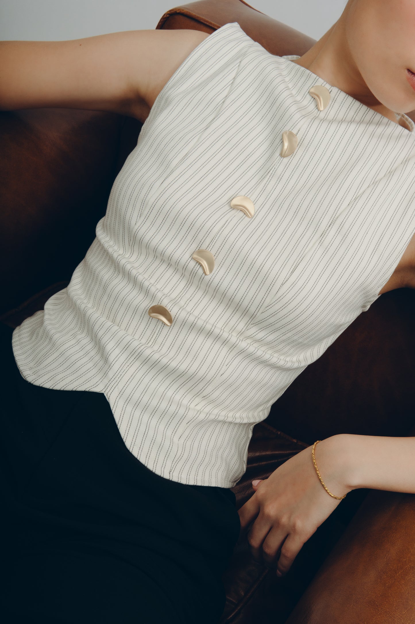 Kirsten Top in Gold Trim