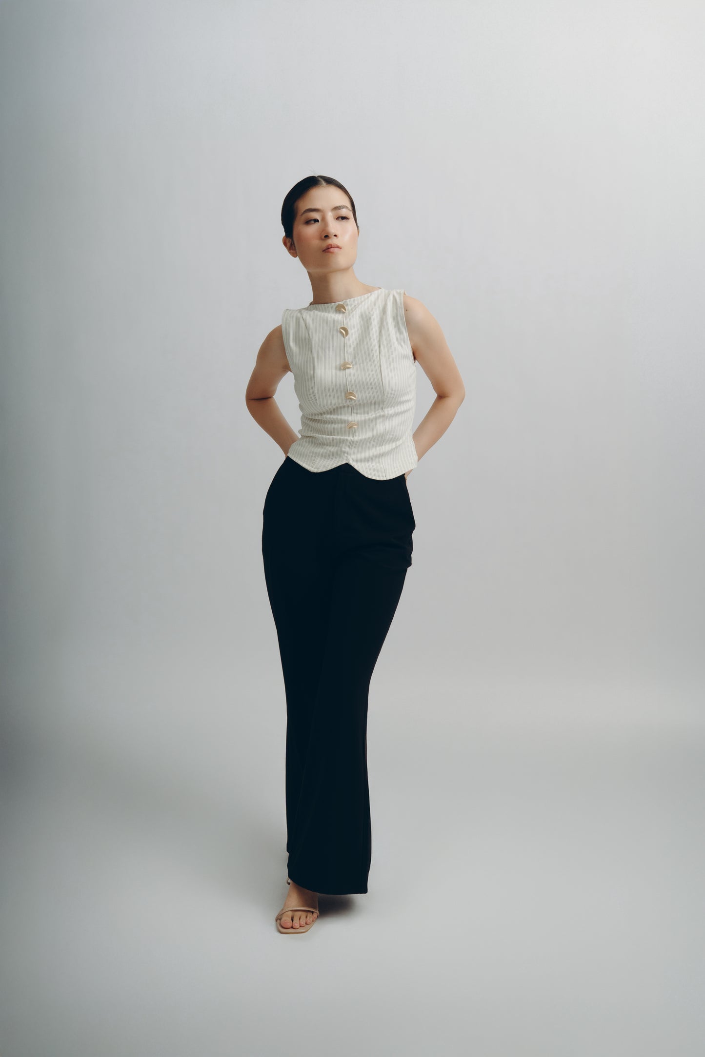 Kirsten Top in Gold Trim