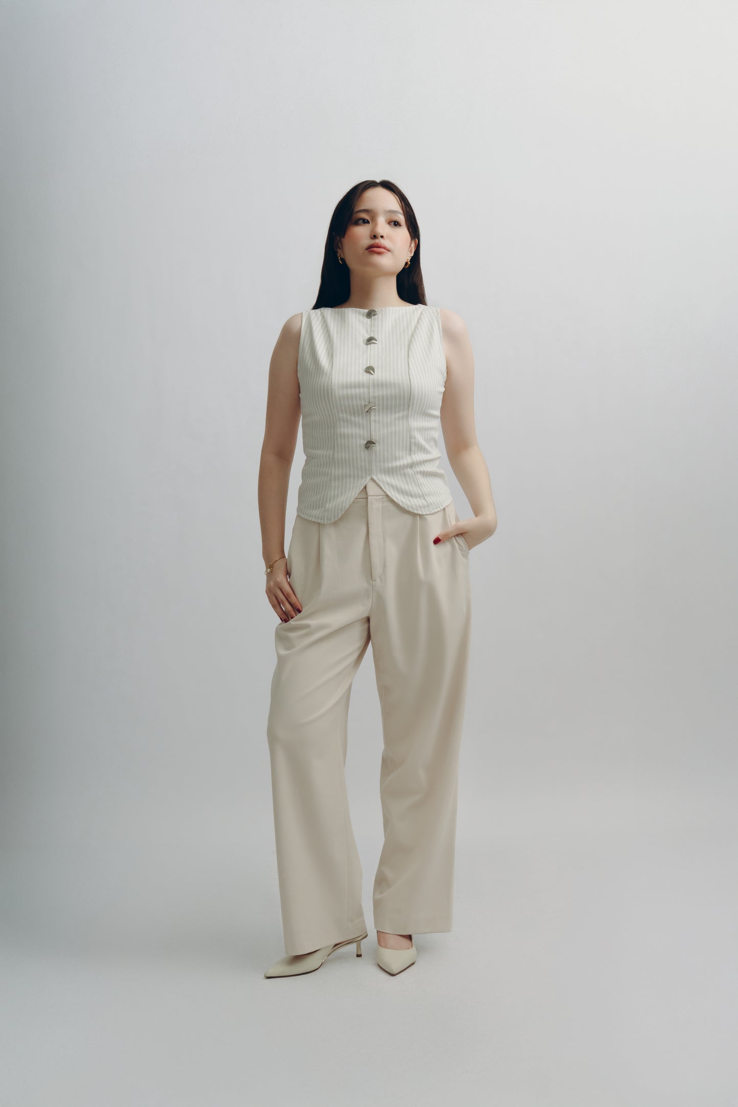 Kirsten Top in Silver Trim