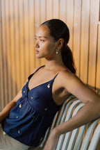Ysabel Top in Indigo