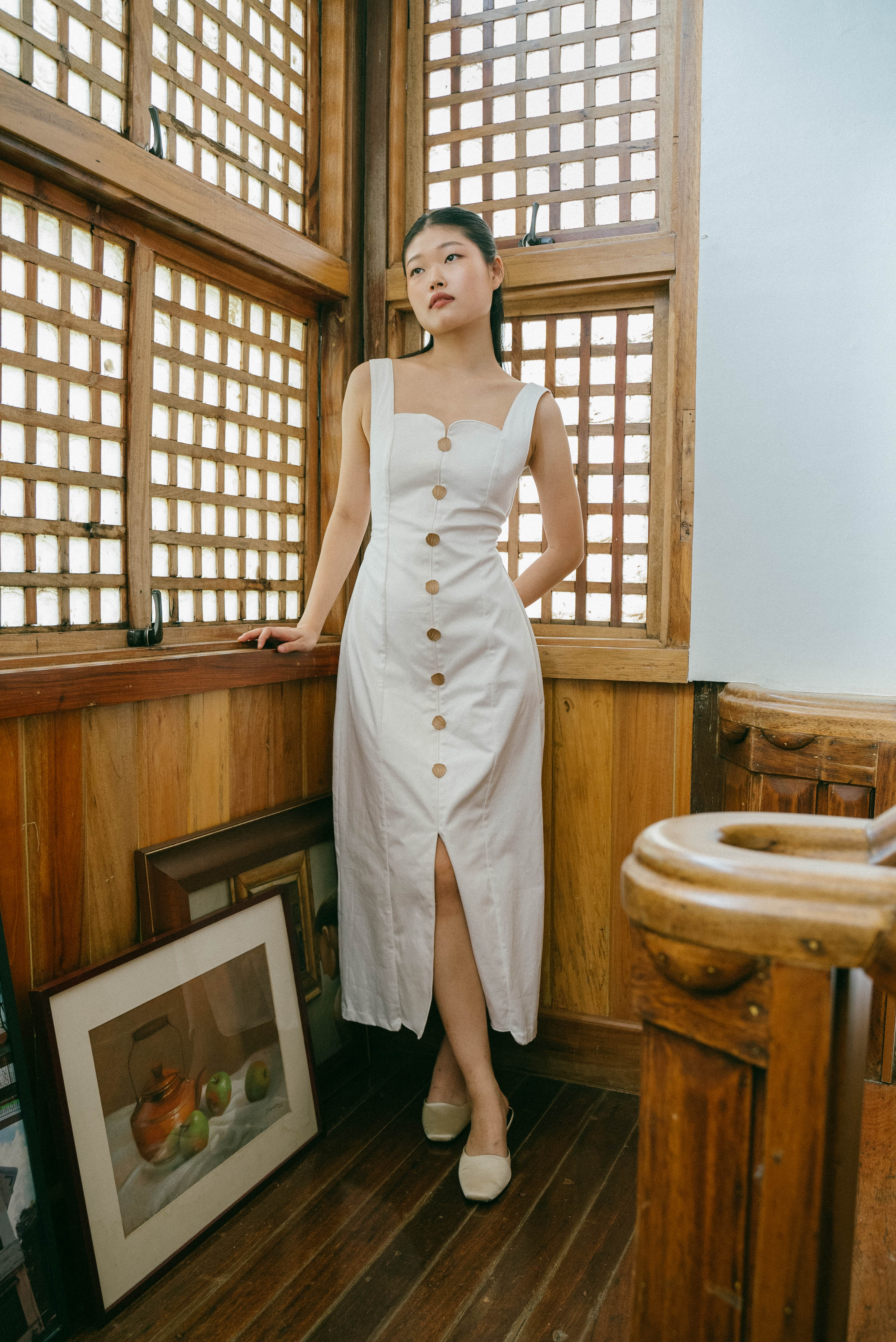 Sonia Long Dress in Cream