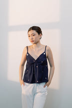 Ysabel Top in Indigo