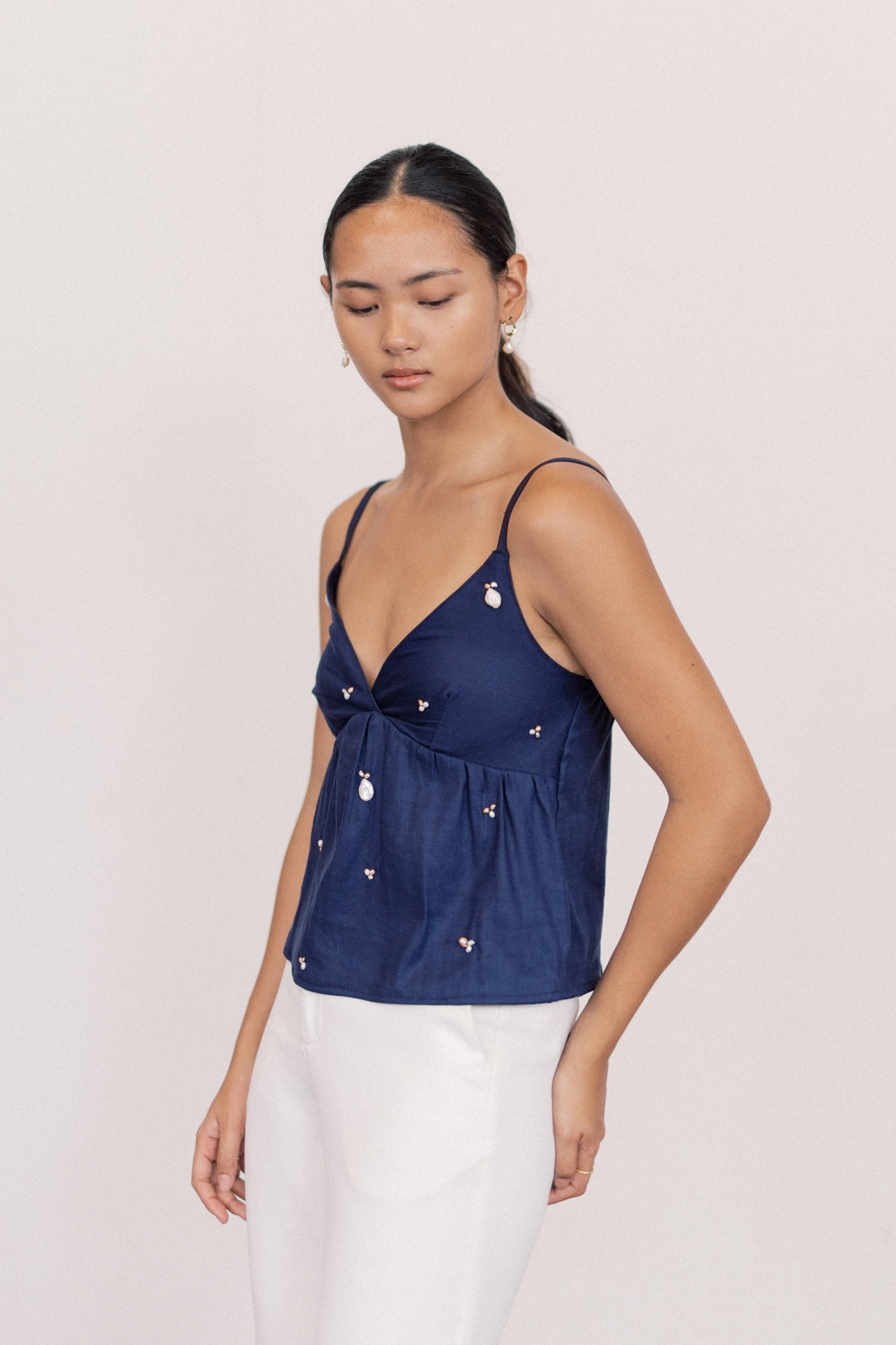 Ysabel Top in Indigo
